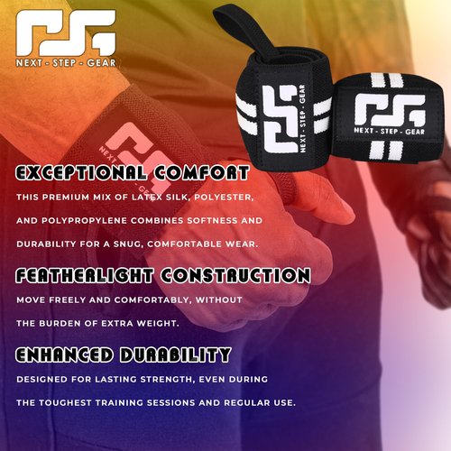 Premium Wrist Wraps – Adjustable, Durable Support for Weightlifting & Fitness. Enhance Stability & Comfort with Flexible, Design (Black, STD)
