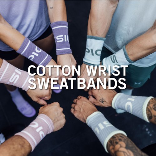 PICSIL - Cotton Sports Wristbands | Absorbent and Breathable | Ideal for Gym, Cross Training, Running and Tennis | Use with Grips | Unisex Design | Purple