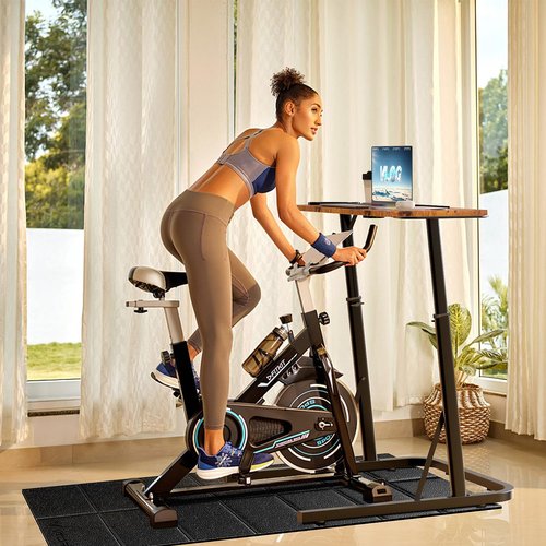 VTORY Adjustable Standing Desk for Walking Pad Treadmill, Desk for Cycling/Bike, Workstation Standing Table for Treadmills Walking Pads, Trainer Stand Table for Indoor,Attachment,Bar for Walking Pad