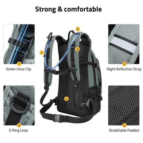 CVLIFE Hydration Backpack with 3L Water Bladder, Hiking Water Backpack for Men Women, Lightweight Hydro Hydration Pack Lightweight Insulation Water Bag for Running, Cycling Rave and Biking, Grey