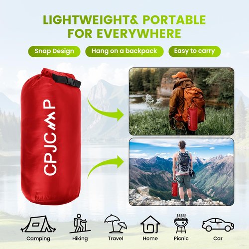 CPJCMP Camping Blanket,Lightweight Puffy Blanket Packable Down Alternative Throw Blanket Waterproof Windproof for Camping, Hiking, Backpacking,Airplane,Outdoors, Travel, Beach, Red, 57” x 78.7”