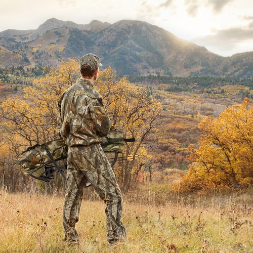Compound Bow Sling, Quick Release Archery Bow Sling, 2 Carrying Modes Switchable, Adjustable Length & Shoulder Strap, Hunting and Target Practice Accessories, Camouflage Fabric