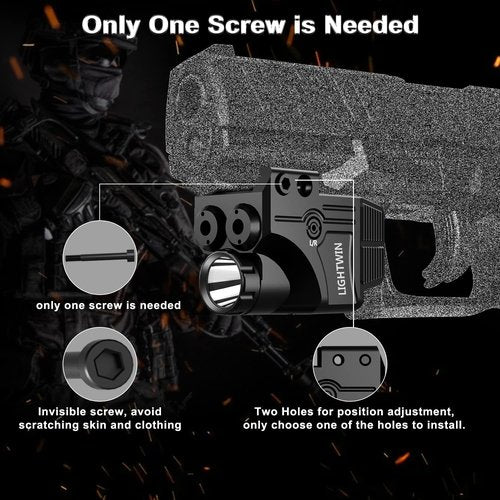 Purple Laser + Infrared(IR) Laser Beams with 800 Lumens Flashlight, 3 in1 Laser Light Combo, Tactical Laser Sight Flashlight USB Rechargeable, Strobe & Steady Flashlight for Picatinny Rail