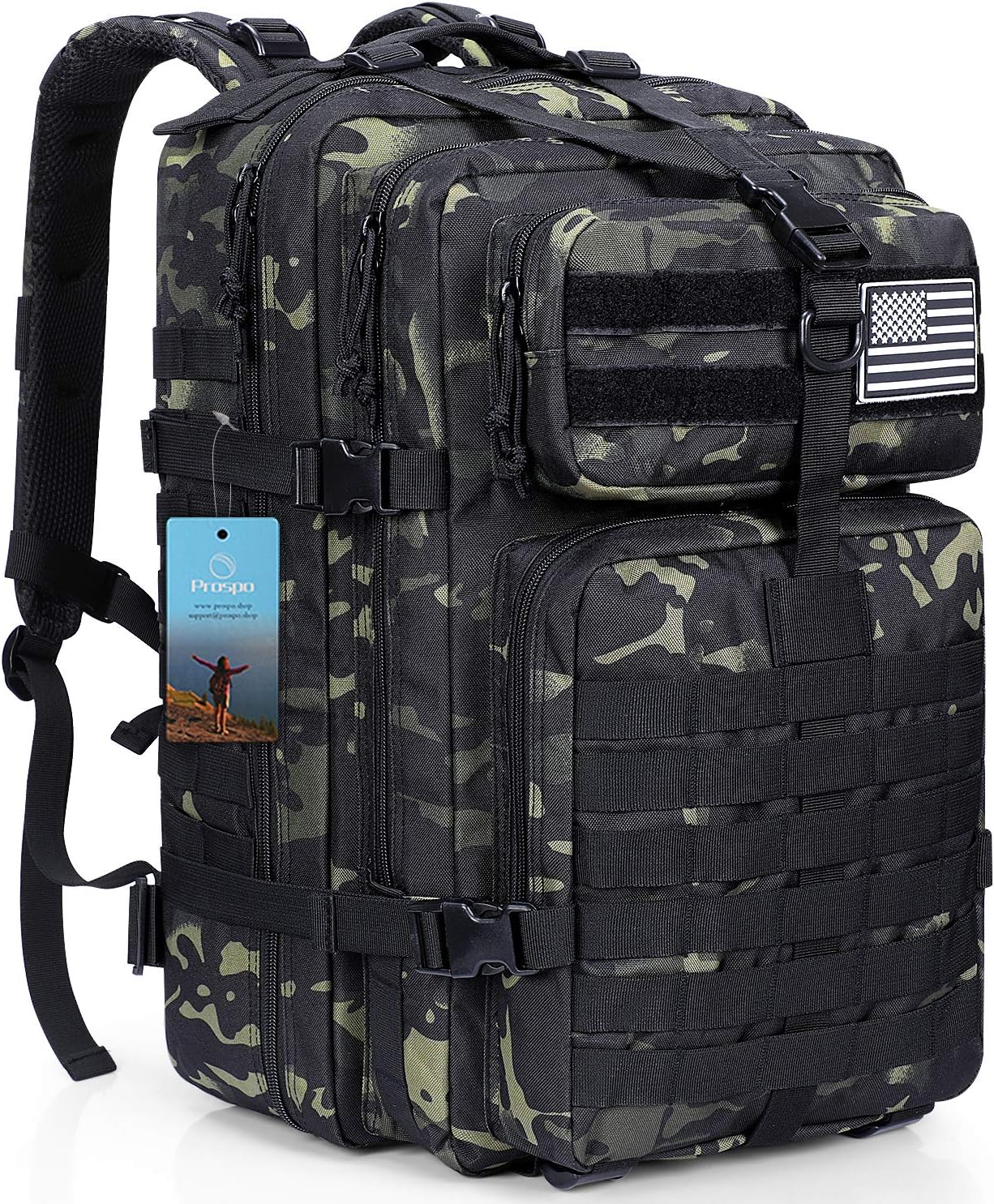 Prospo Military Tactical Backpack Large Fishing Tackle Backpack 3 Day Assault Survival Pack Molle Bag for Men