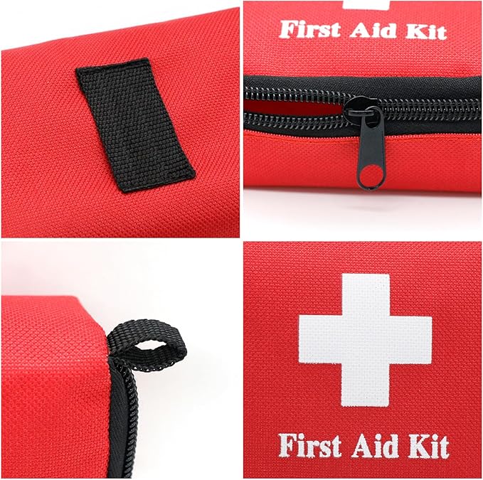 Faylapa 6Pcs Mini Empty First Aid Bag, 5.5x3.5x1.5 inches Small First Aid Kit, Emergency Medical Essentials Pouch Bag for Travel, Car, Home, Office, Camping, Outdoors, Hiking (Bag Only)