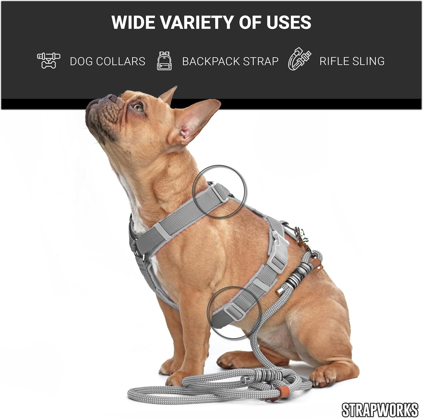 White Plastic Tri-Glide Slide – for Bag Straps, Rifle Slings, Dog Collars - 1 Inch, 10 Pack