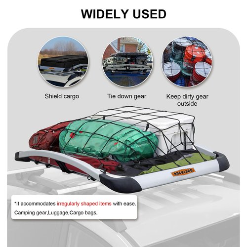 Rockland Anti-Rust Aluminum Roof Basket 200 lbs. Capacity, 49" x 38" x 5", Lightweight and Durable, Universal Rooftop Cargo Carrier