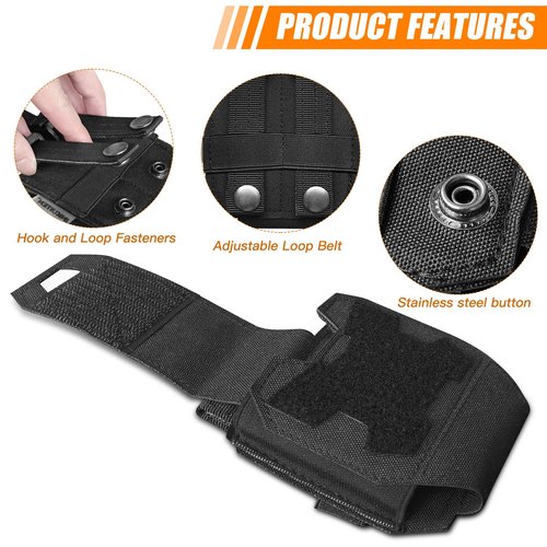 INKUITEN Handcuff Pouch，MOLLE Handcuff Holster fits Multiple Cuffs，Handcuff Case for Duty Belt Tactical Vest Law Enforcement Security Officer Accessories Quick Release