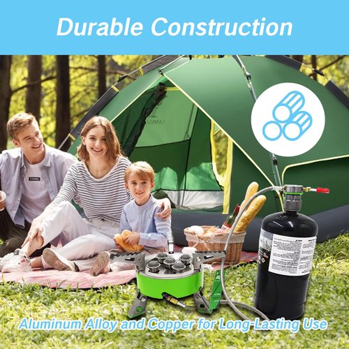NIIIYTYB 2 Pieces Butane to Propane Adapter 1 Lb Propane Small Tank Input EN417 Valve Output Camping Stove LPG Adaptor Isobutane Outdoor Cylinder Canister Converter