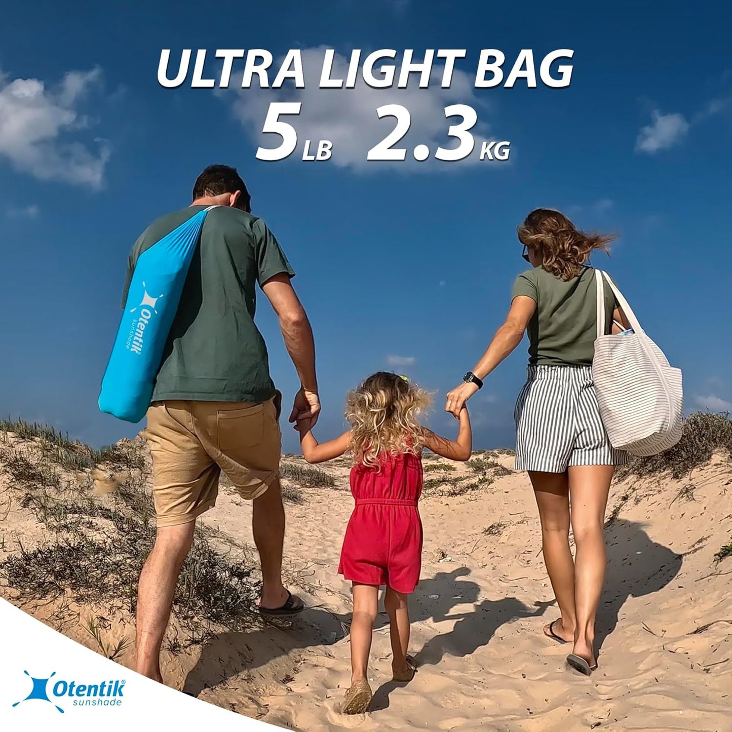 Otentik Beach Sunshade - with Sandbag Anchors - The Original Sunshade Since 2011