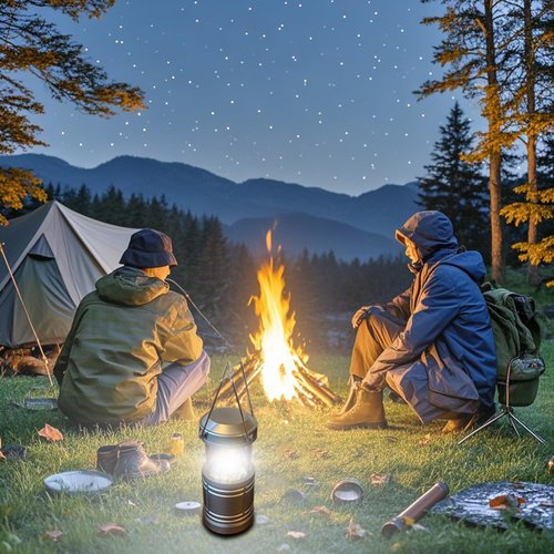ZYUNMALL 4 Pack Camping Lanterns, Battery Powered LED Lantern for Hurricanes, Power Outages, and Outdoor Use