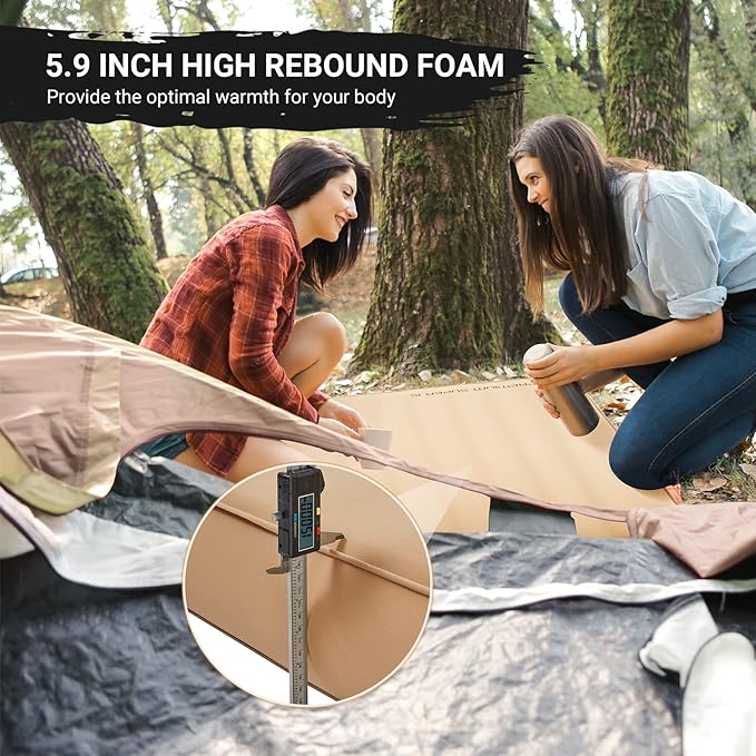 KingCamp Luxury 3D Insulated Double Self Inflating Camping Sleeping Pad, Portable Large Thick Self Inflatable Foam Air Mattress