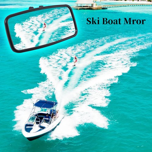 LRVEZSY,boat mirror rear view 14"x8"Mirror Upgraded Size，Universal Boat Rear View Mirror for Ski,Boat Sports Crew Surfing