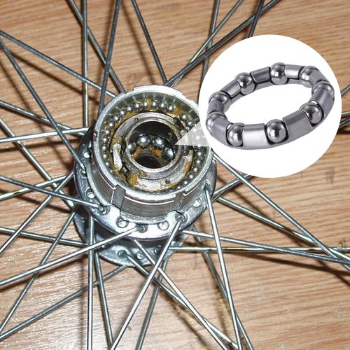 Pndeyo 4pcs 1/4" x 9 Balls Bike Ball Bearing Retainer, Stainless Steel Bottom Brackets Bearings, Axle Wheel Ball Crank Bearings Repair Accessories for Mountain Low Speed Bikes- Black