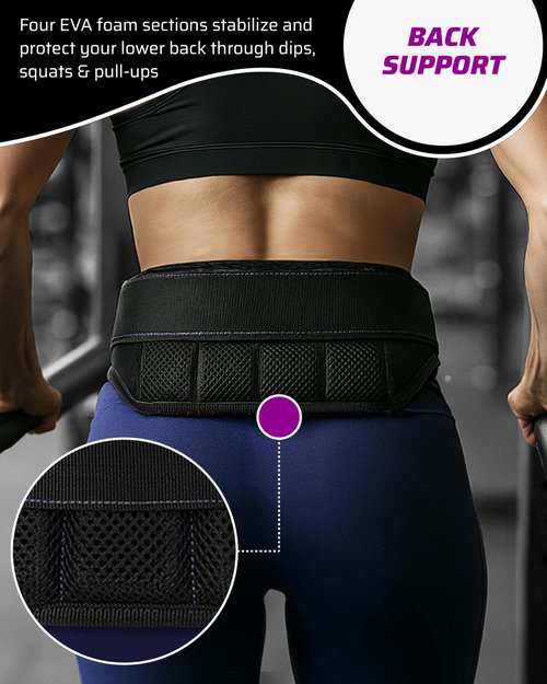 THEFITGUY Women’s Dip Belt – Pull-Ups, Dips & Belt Squats | Hip-Hugging Fit, Padded Comfort & Secure Buckle | No Pinch, No Slide | 2 Straps + 2 Hooks Included