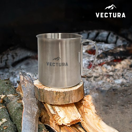 Vectura Stainless Steel Camping Mug 19 fl.oz – Lightweight, Durable Backpacking Mug for Hiking, Camping, and Outdoor Adventures – Portable Insulated Camping Cups for Hot & Cold Drinks