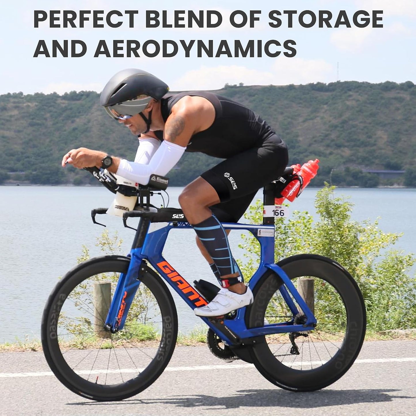 SLS3 Aero Top Tube Bike Bag - Small, Stable & Secure for TT and Triathlon Racing – Tri and Cycling Accessories - Premium Low Profile Design Reduces Drag - Custom Fit Bike Top Tube Bag