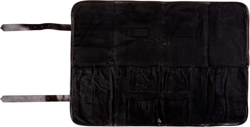 Barfly Mixology Roll Black with brown leather accents