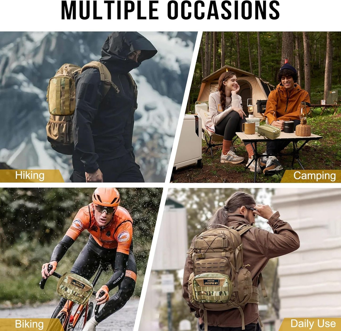 OneTigris Tactical Molle Pouches,Large Admin Pouch Utility Tool Pouch, Multi-Purpose Molle Accessories Waist Belt Pouch Bag 8" x 5" x 2.5"