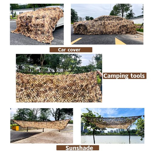 SETLUX Camo Netting 3x3m, 3x4m, Camouflage Netting, Bulk Roll Camo Net for Hunting Blind Shooting Military (Desert, 3m*3m)