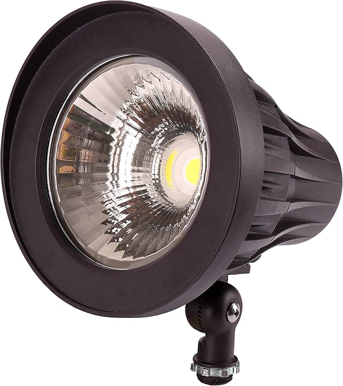 GKOLED 20° Beam Angle 30Watt Bullet/Round LED Spotlight, 120-277V, 4000K Cool White, 3350 Lumens, Outdoor Landscape Flag Pole Light Fixture, UL Listed, Aluminum, Dark Bronze
