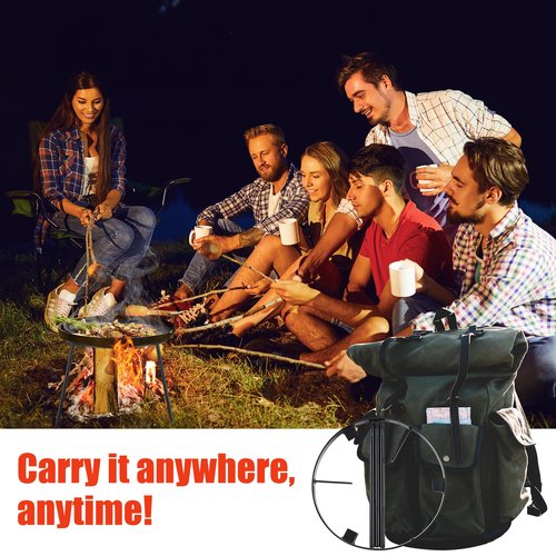 Campfire Tripod for Cooking - Campfire Cooking Equipment, Outdoor Fire Pit Stand, Portable Cast Iron Open Camping Tripod cookware for Dutch Oven,Grill,Lodge,firepit