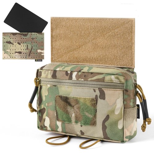 VOTAGOO GEAR Tactical Admin Drop Pouch, Molle Dangler Pouches with Hook & Loop, Modular Zippered Medical Bag for JPC CPC AVS Plate Carrier
