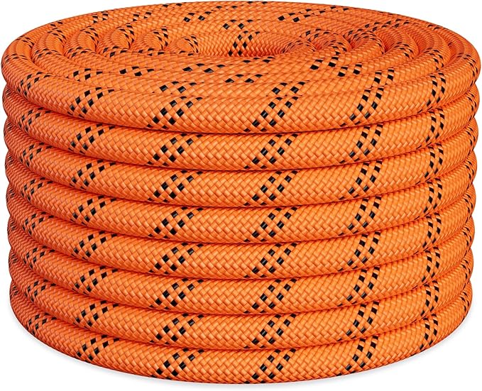 X XBEN Braided Polyester Arborist Rope 3/4 inch X 120ft, 48 Strands, 12 Inner core,8626 LBS Breaking Strength Outdoor Rope, Arborist Rigging Rope for Rock Hiking Camping Swing Tree Rescue
