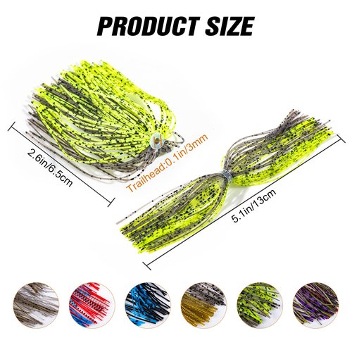 UNYLE Silicone Jig Skirts, 10 Bundles Bass Fishing Jigs Spinnerbait Skirts Replacement, Fishing Lure Skirt for Squid Jig Spoon Blade Buzzbaits Spinner Bait