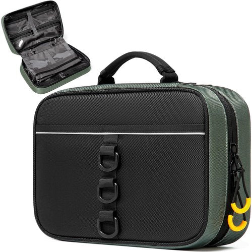 SLINRKE Fishing Tackle Organizer Bag - Soft Bait Binder with 4 Single Pocket Sleeves and 2 Double Pocket Sleeves for Lines, Hooks, Sinkers (Green)