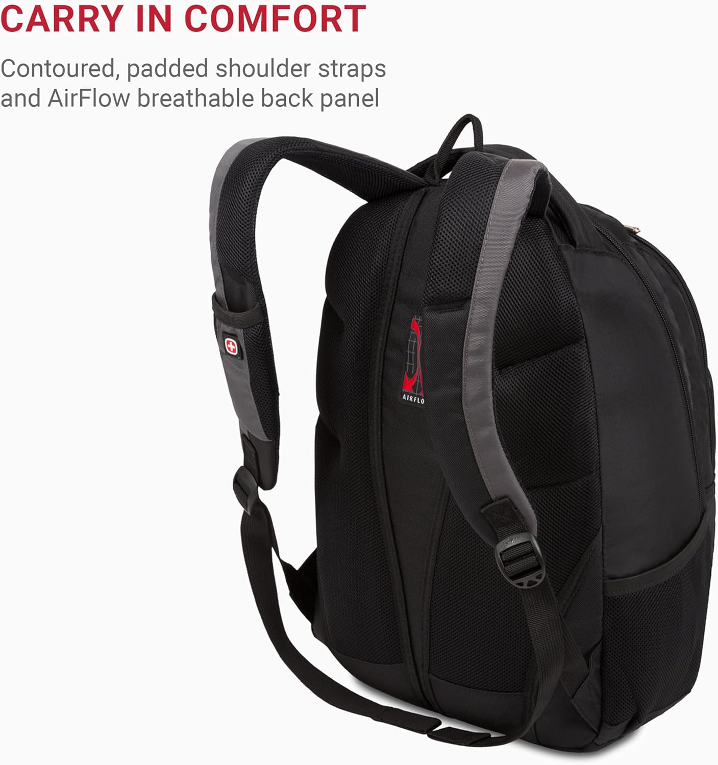 SwissGear 1186 Bungee Backpack, Grey (Laptop Version), 17.75 inch