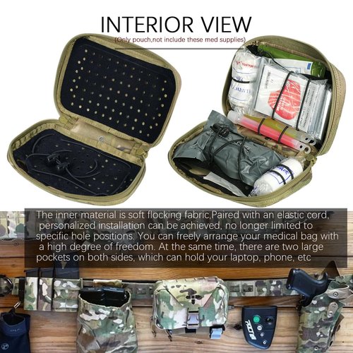Lonloke Ifak Pouch-Rapid Deployment Tactical MOLLE Trauma Kit Pouches, Quick Release Tear-Off Medical First Aid Kit Organiser with Red Immediate Identify for Emergency Surviva Activities. (MC)
