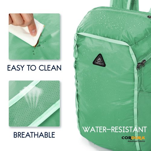 Haimont 25L Lightweight Hiking Backpack Men Women, Packable Day Packs With Compact Size for Travel, Camping, Gears, Outdoor, Beach, Green