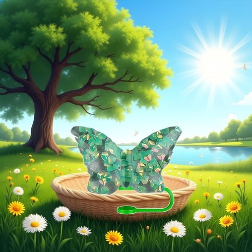 Stanley Cup Butterfly Straw Cover Cap - Bling Bow Straw Covers for Tumbler, Dust-Proof Silicone Tips (Green)