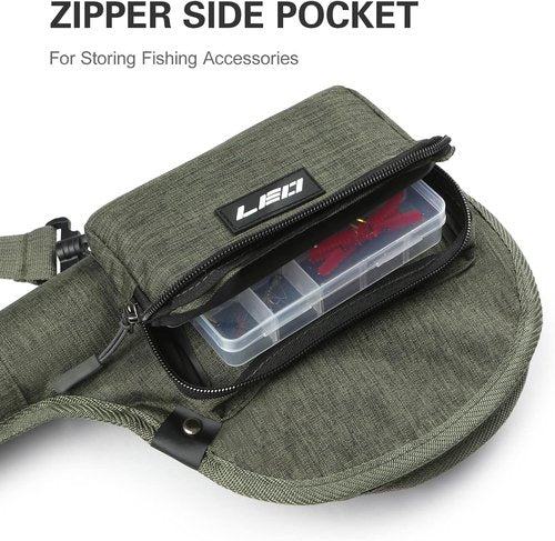 Lixada Fly Fishing Rod Case,Portable Fishing Tackle Bag,Canvas Fishing Pole Storage Bag Fly Rods Reels Durable Carry Case, ‎army Green, Canvas & Beach Tote Bag