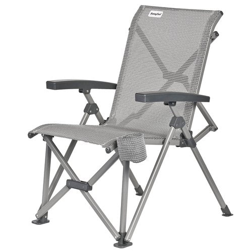 SUNNYFEEL Ergonomic High-Back Camping Chair - 1 Second Folding Chair with 500lbs Capacity, Breathable Back Support for Outdoor, Lawn, Hiking, Fishing (Grey)