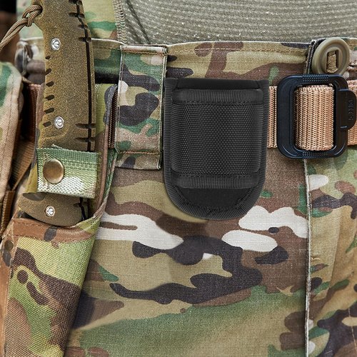 HARFINGTON Flashlight Holder Open Top D Cell Torch Nylon Compact Light Carrier Case fit 1" Dia. Flashlight for Duty Belt