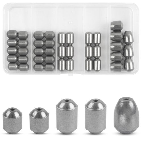 Egg Sinkers Fishing Weights Kit,40pcs Fishing Weights Sinkers Slip Sinkers Catfish Weights Bass Casting Sinker Weights Lead Free Fishing Weights for Freshwater Saltwater Fishing