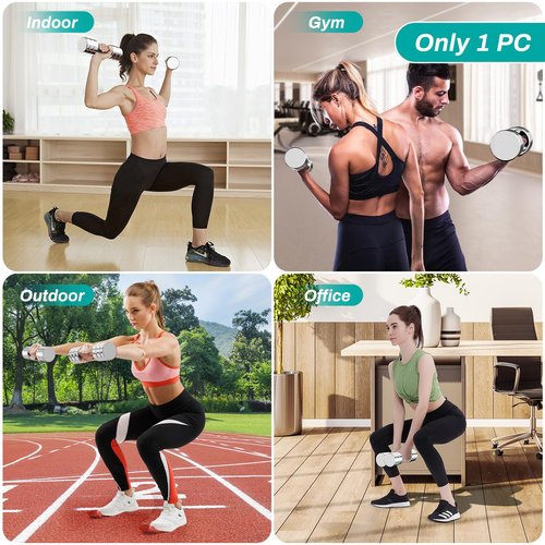 LIFERUN 15lb Single Steel Adjustable Dumbbell, Free Weights Dumbbells Set, Non-Slip and Comfortable Foam Handle, Adjustable Dumbbells Weights Set for Home Gym Office Exercise