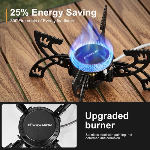 Odoland 3800W Portable Camping Stove Lightweight Gas Stove Collapsible Backpacking Stove with EVA Box for Outdoor Camping Cooking Hiking and Picnic