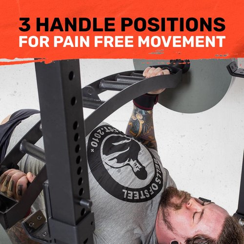 Arch Nemesis Swiss Bar [Bells of Steel] New Version, Cambered Bench Press for Tricep and Cable Attachment, Multi Grip