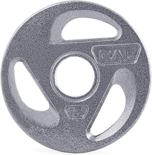 CAP Barbell 2-Inch Olympic Grip Weight Plates, Single, Gray, Various Sizes