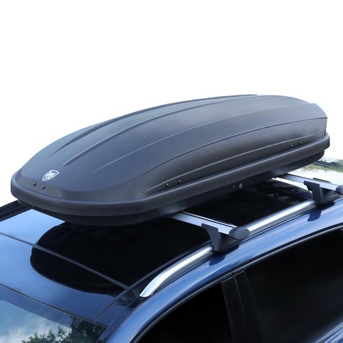 GarveeTech Rooftop Cargo Box Carrier,Dual-Side Opening Roof Mount Travel Luggage Storage Capacity,165Lbs Weight Capacity with Secure Straps&Keys, Vehicle Hard-Shell Carriers,Black (14 Cubic Feet)