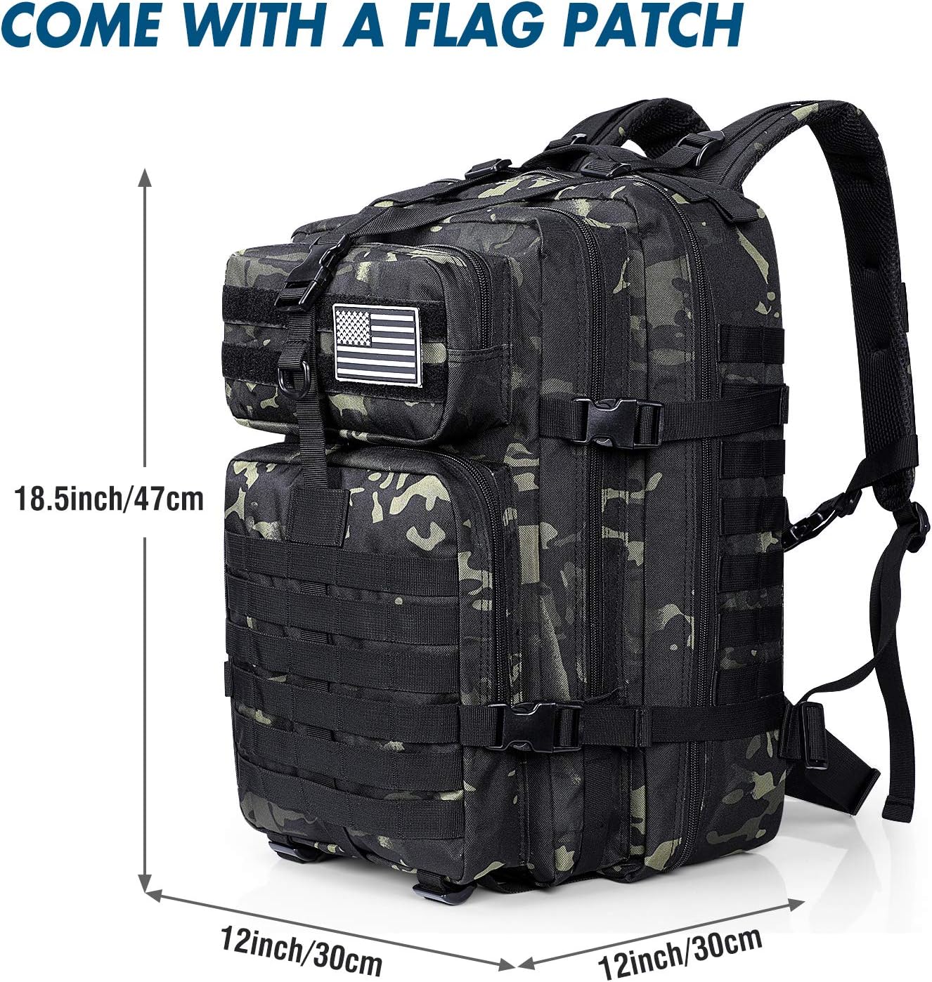 Prospo Military Tactical Backpack Large Fishing Tackle Backpack 3 Day Assault Survival Pack Molle Bag for Men