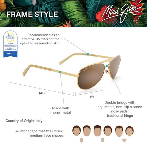 Maui Jim Men's Keha Rectangle Sunglasses, Matte Black/Blue Hawaii Polarized, Large