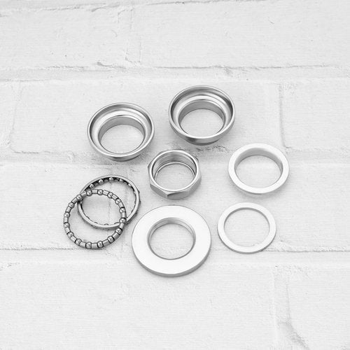 The Lord of the Tools 2 Sets Bicycle Headset Combo Scooter Front Fork Bowl Set for British Fork Scooters Compatible with Dolphin Scooters Silver