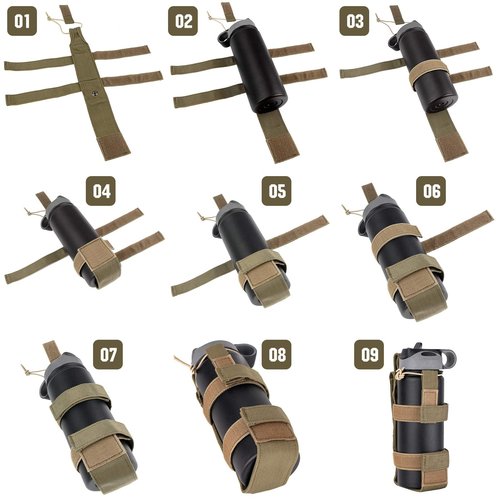 IronSeals Tactical Water Bottle Holder, Molle Compatible, Adjustable, Green, Nylon, 16 oz - 32 oz/ 500 ML - 1000 ML Bottle Pouch