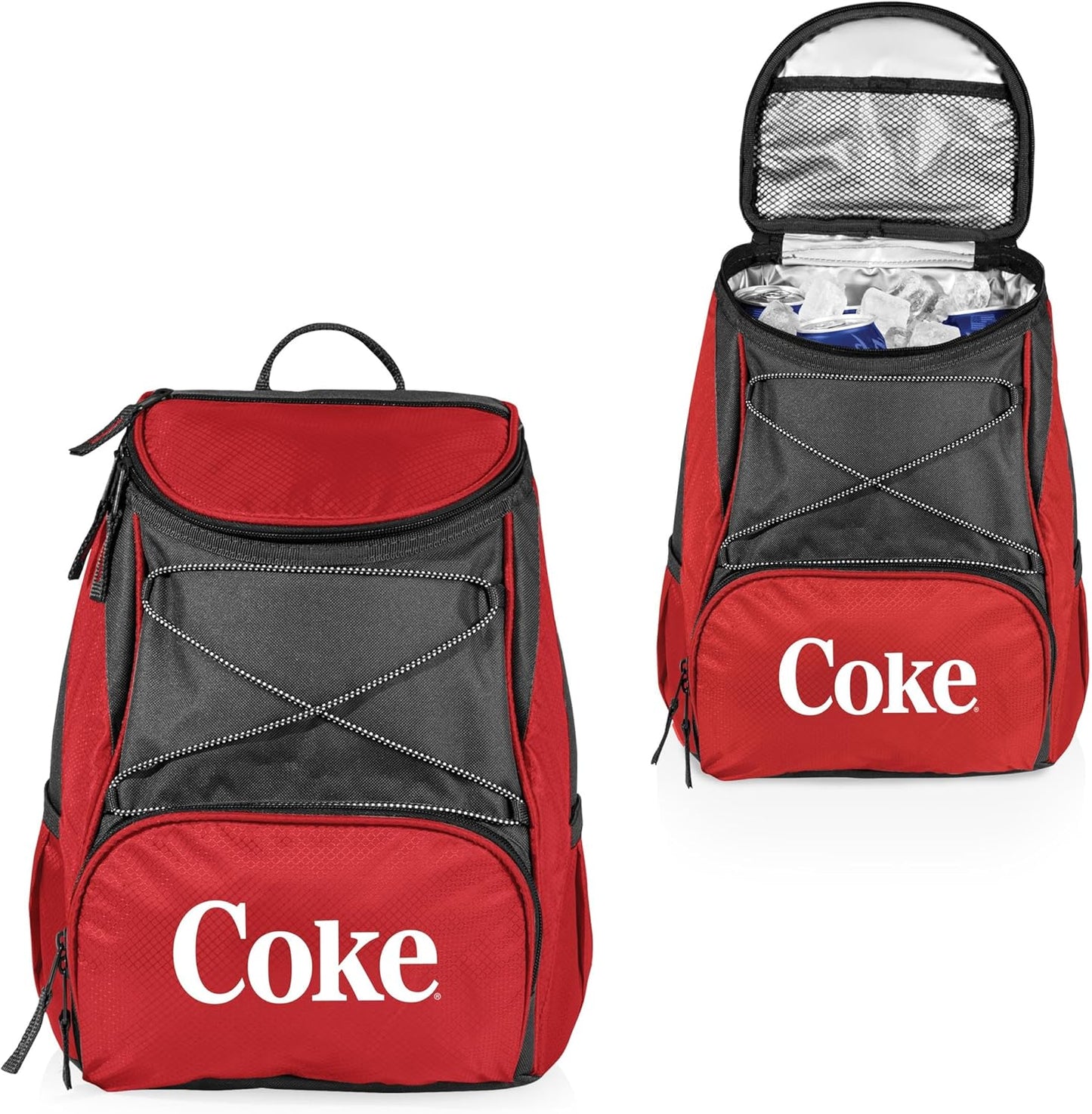 PICNIC TIME Coca-Cola Emoji PTX Backpack Cooler, Soft Cooler Backpack, Insulated Lunch Bag, (Red with Gray Accents)
