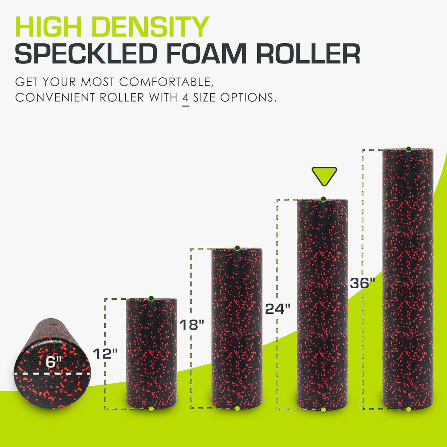 ProsourceFit High Density Foam Rollers 36 - inches Long, Firm Full Body Athletic Massage Tool for Back Stretching, Yoga, Pilates, Post Workout Muscle Recuperation, Black