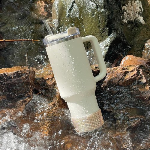 WORBSS Diamond Glitter Silicone Boot for Stanley Cup 40oz Tumbler for Simple Modern 30-40oz Trek Tumbler Accessories for 2.8-2.9 inch Trapezoidal Cylinder Base Water Bottles Bottom Anti-Slip Sleeve